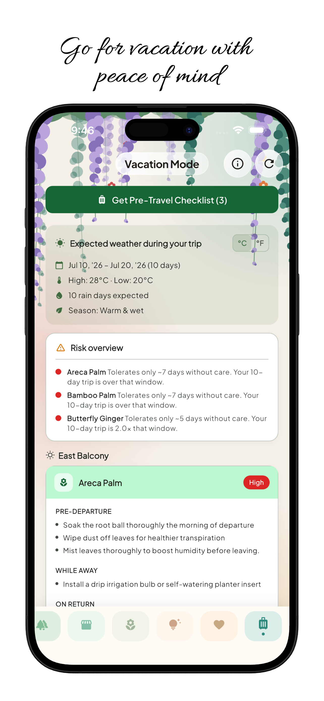 Vacation Mode trip risk overview