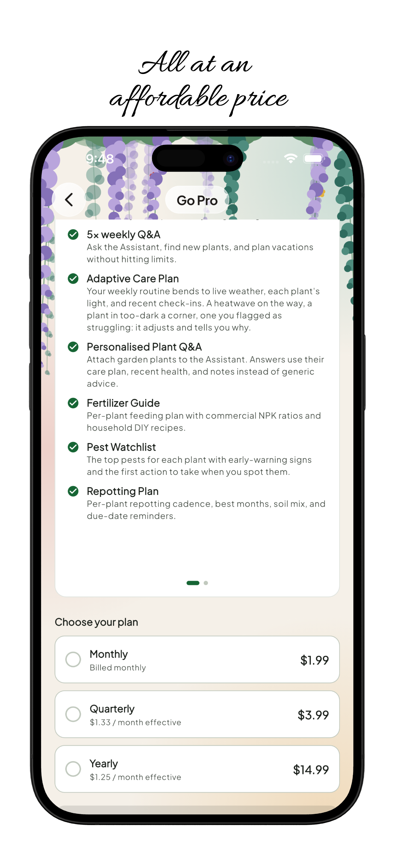 UrbanTreelogy Pro features and plan options
